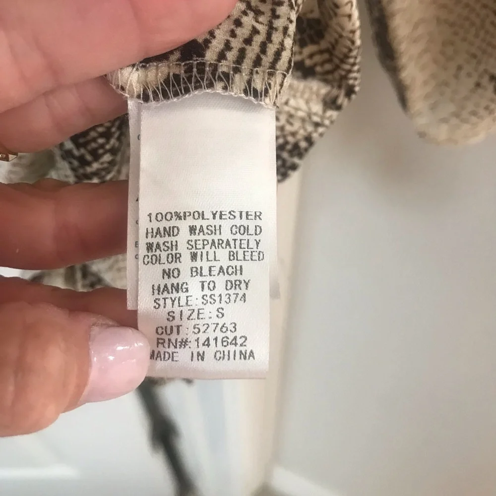 SNAKESKIN PRINT TOP SIZE SMALL - Picture 4 of 4